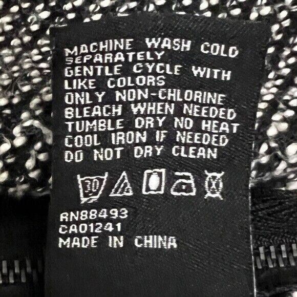 BNCI BLANC NOIR Cardigan Sweater Tunic Length Open Front Womens XL Pockets Black - Picture 14 of 14